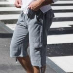 St. John Fossil Gray Shorts