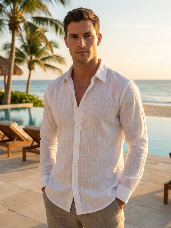 Man in white long sleeve